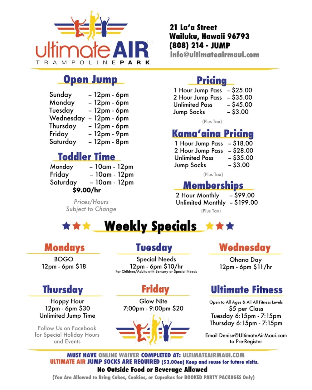 Trampoline hotsell park hours